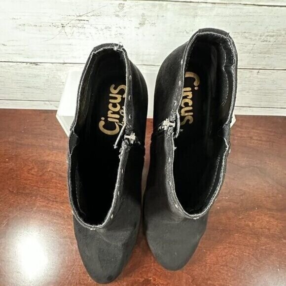 Circus Sam Edelman Women's Ankle Booties Size 10 Black Silver Studs Zip - Picture 6 of 11